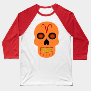 Star Sign Skull Aries Baseball T-Shirt